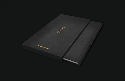 Luxury top grade hardcover book with jacket, hardbound book with slipcase