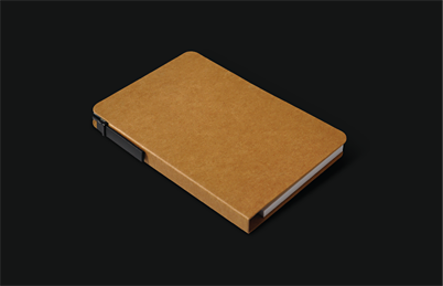 2015 new design kraft paper cover notebook with pen holder